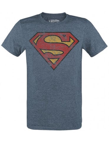 T-shirt Homme - Superman - Bleu Melange - Taille L
